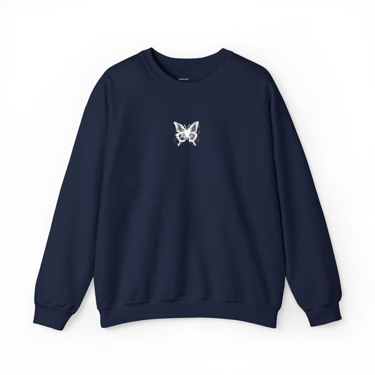 BUTTERFLY LOGO EMBROIDERED Minimalist Inspirational Quote Sweatshirt, Cozy Crewneck