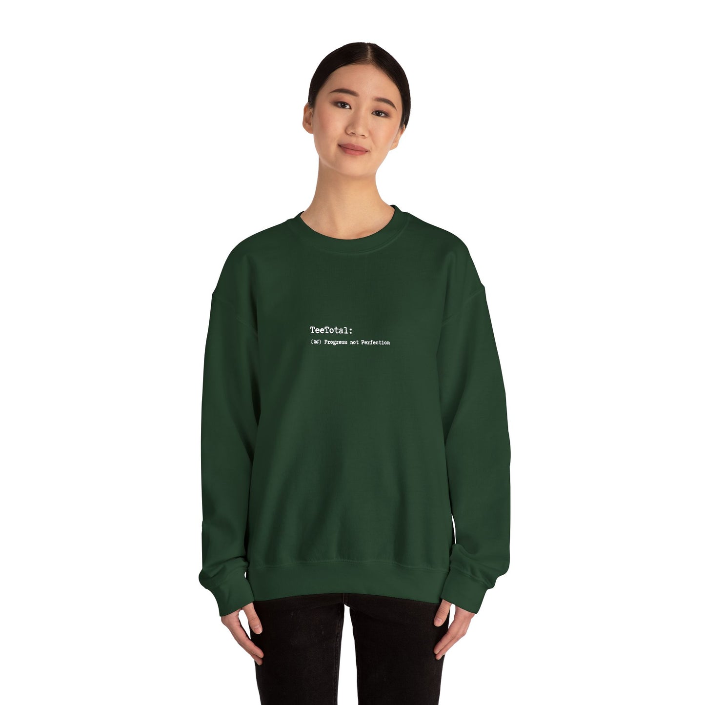 TEE TOTAL LOGO EMBROIDERED Minimalist Quote Sweatshirt, Cozy Crewneck