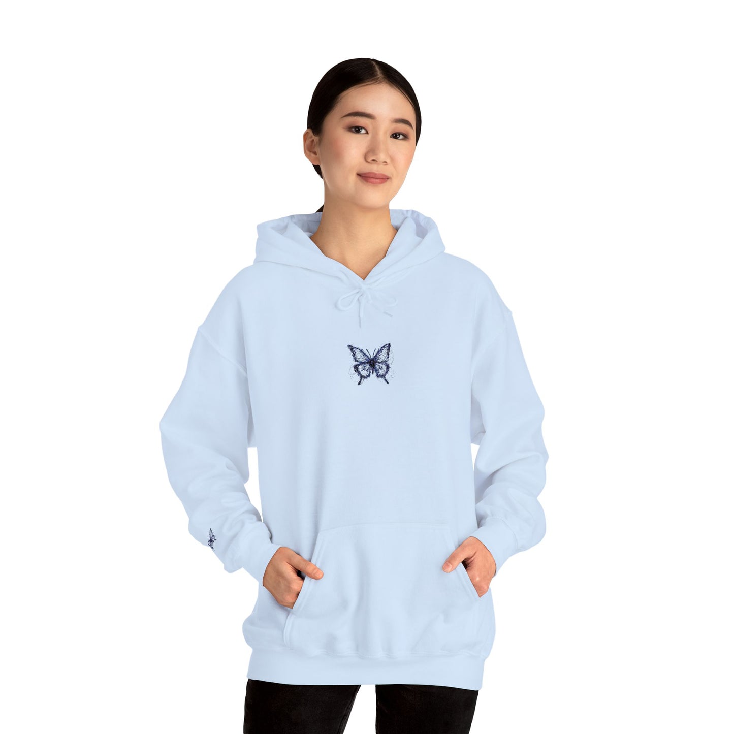Embroidered Unisex Hoodie - Cozy Sweatshirt - BUTTERFLY LOGO