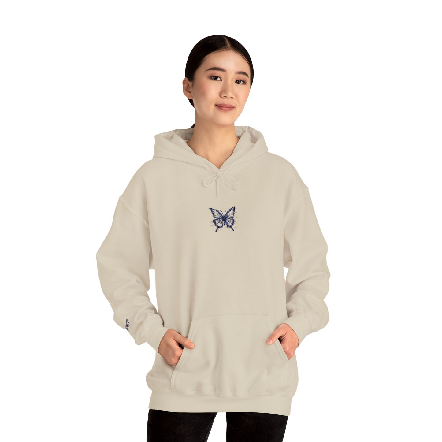Embroidered Unisex Hoodie - Cozy Sweatshirt - BUTTERFLY LOGO