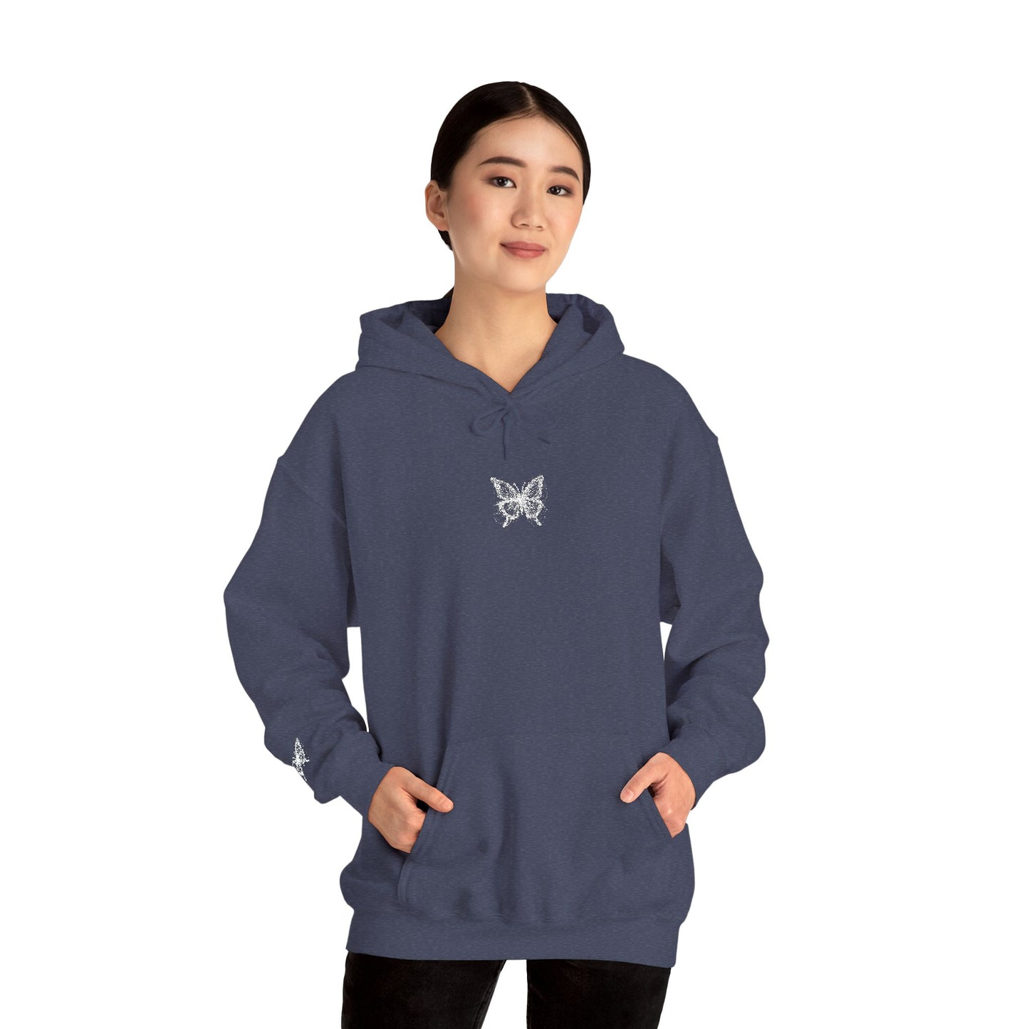 BUTTERFLY LOGO EMBROIDERED HOODIE  Graphic Unisex Hoodie - Cozy Sweatshirt