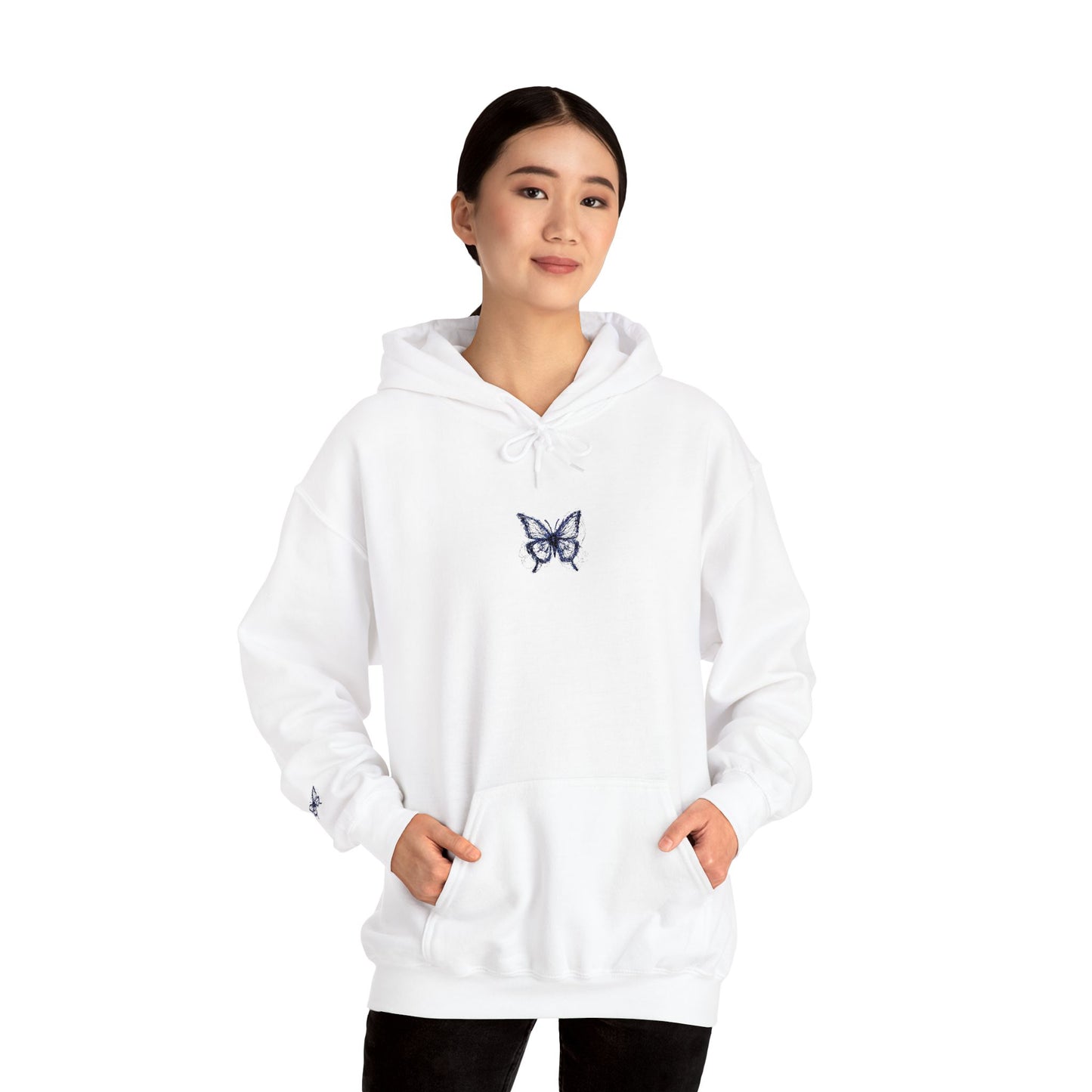 Embroidered Unisex Hoodie - Cozy Sweatshirt - BUTTERFLY LOGO