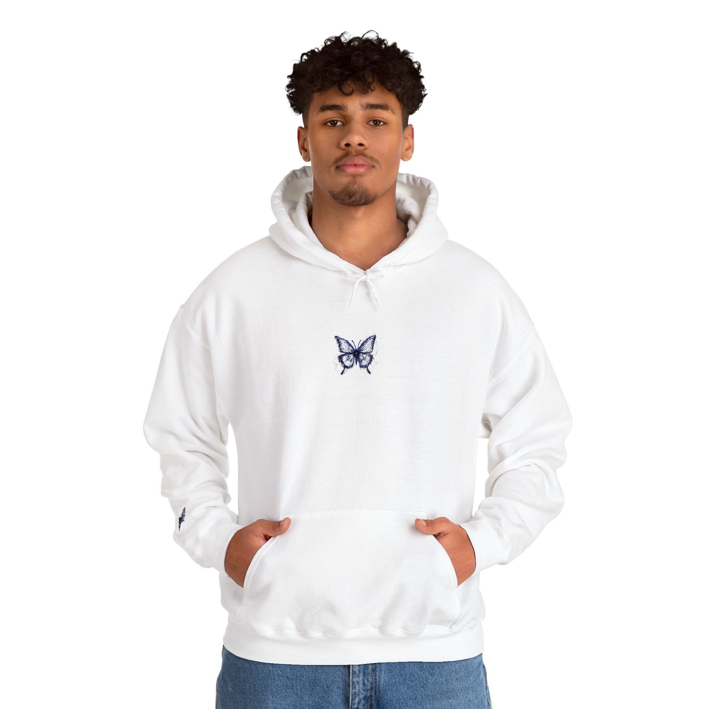 Embroidered Unisex Hoodie - Cozy Sweatshirt - BUTTERFLY LOGO