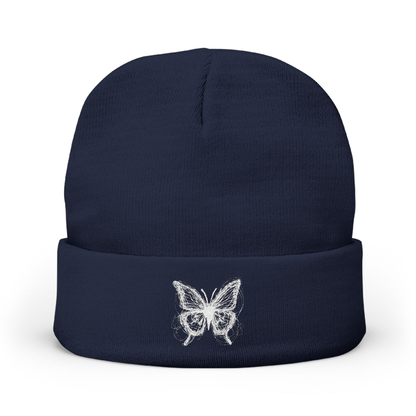 TEE TOTAL - BUTTERFLY LOGO Embroidered Knit Beanie for Winter