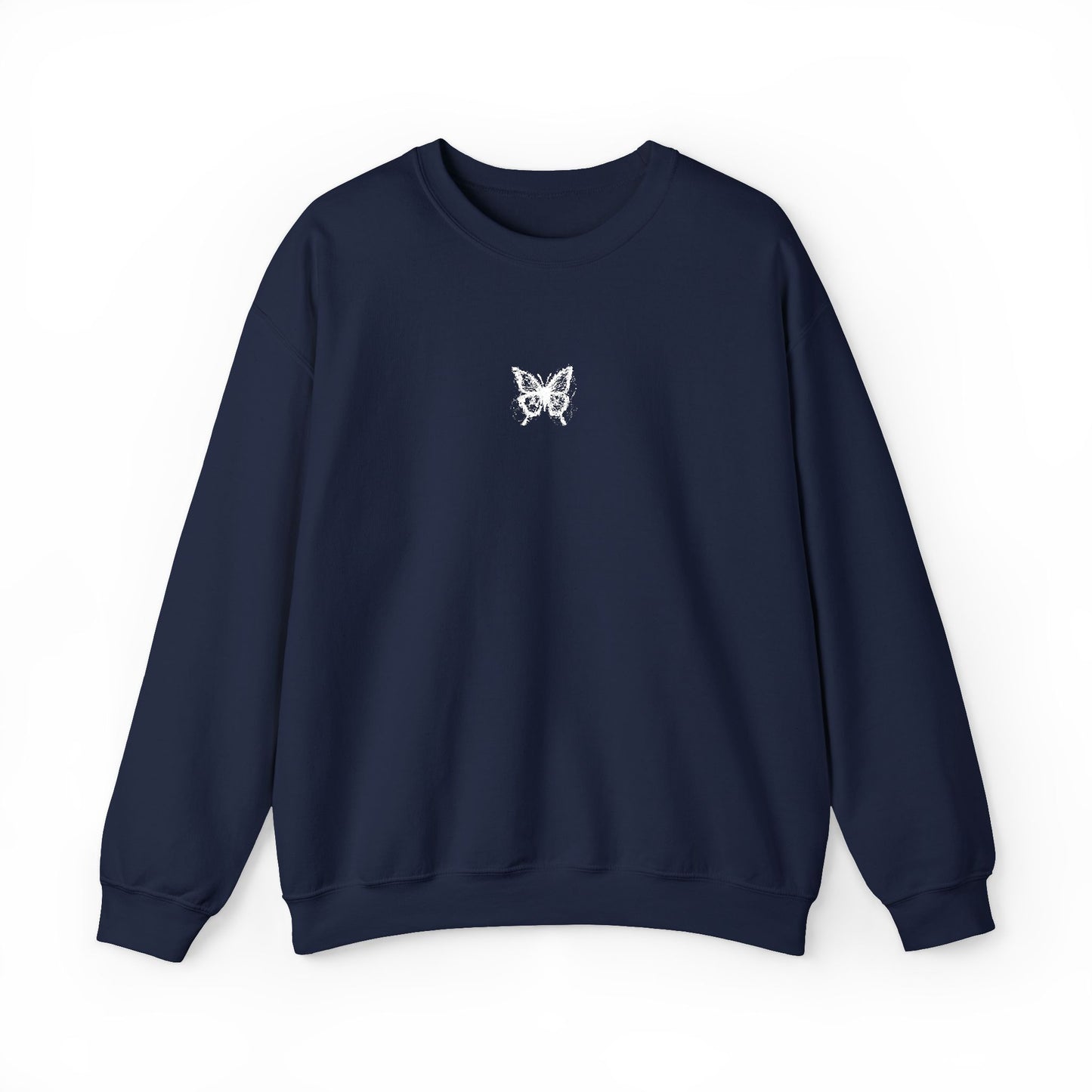 BUTTERFLY LOGO EMBROIDERED Minimalist Quote Sweatshirt, Cozy Crewneck
