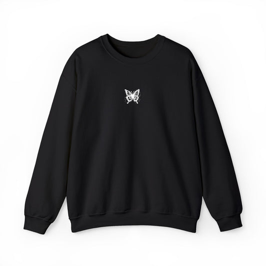 BUTTERFLY LOGO EMBROIDERED Minimalist Quote Sweatshirt, Cozy Crewneck
