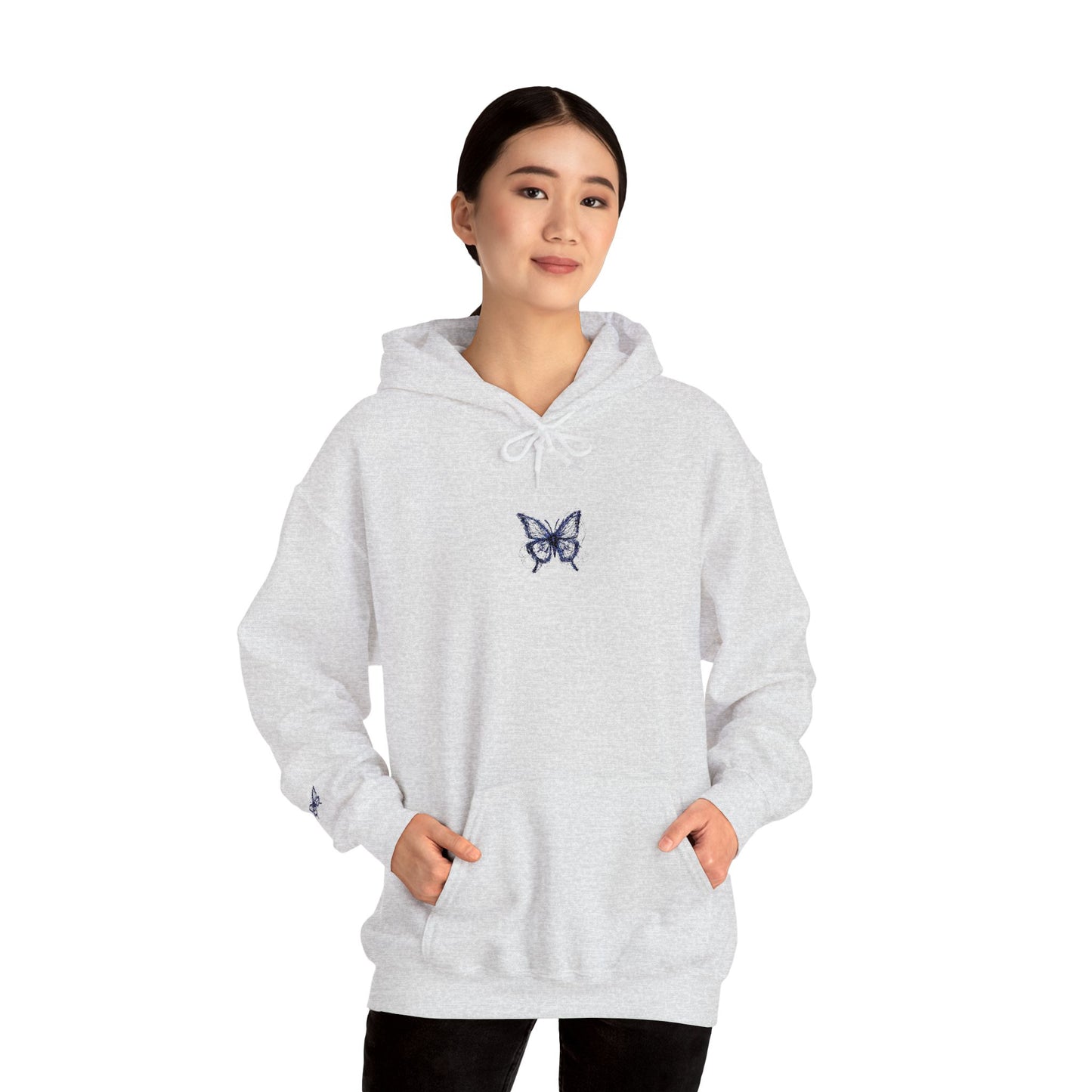 Embroidered Unisex Hoodie - Cozy Sweatshirt - BUTTERFLY LOGO