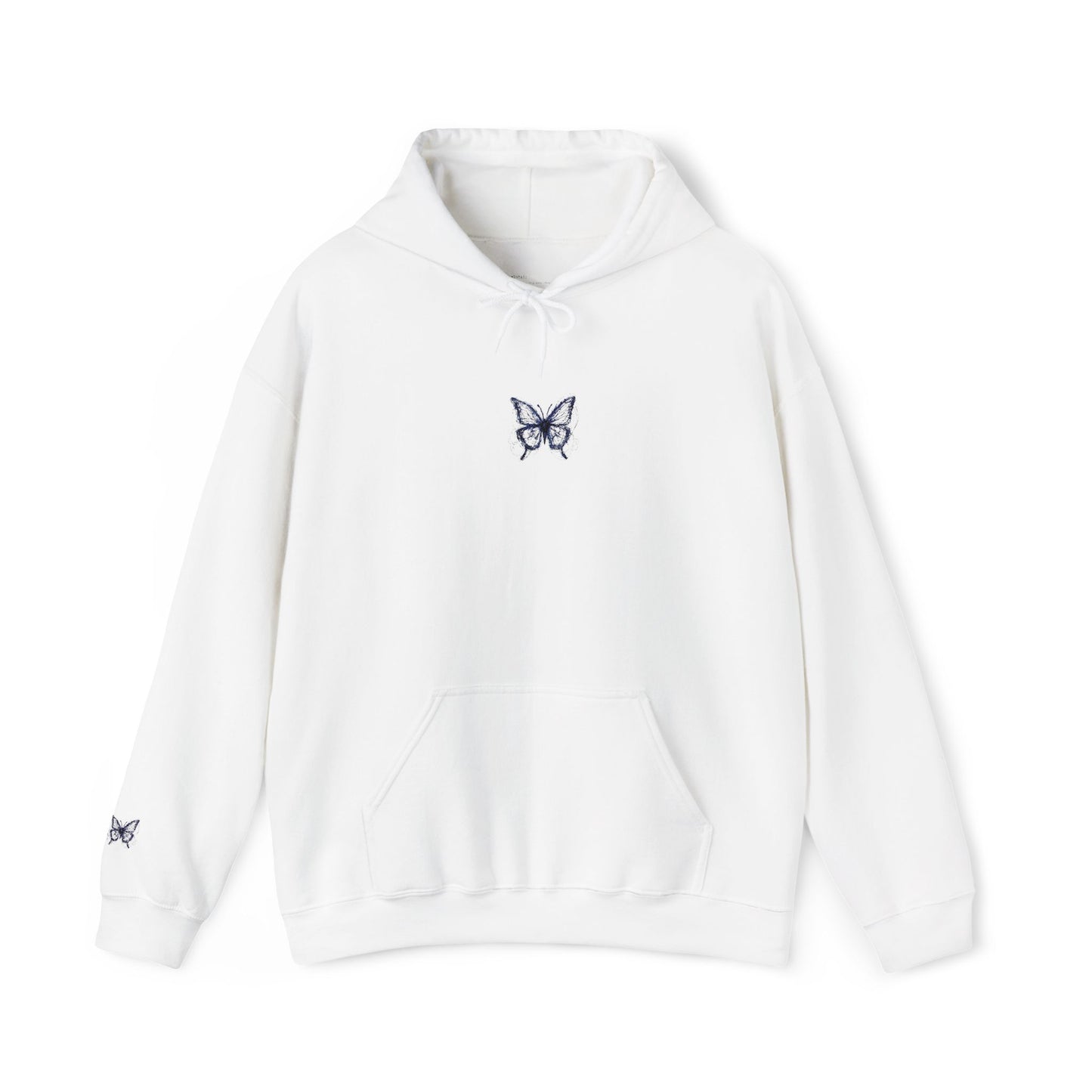 Embroidered Unisex Hoodie - Cozy Sweatshirt - BUTTERFLY LOGO