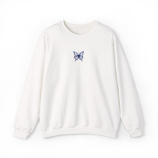 BUTTERFLY LOGO EMBROIDERED Minimalist Quote Sweatshirt, Cozy Crewneck