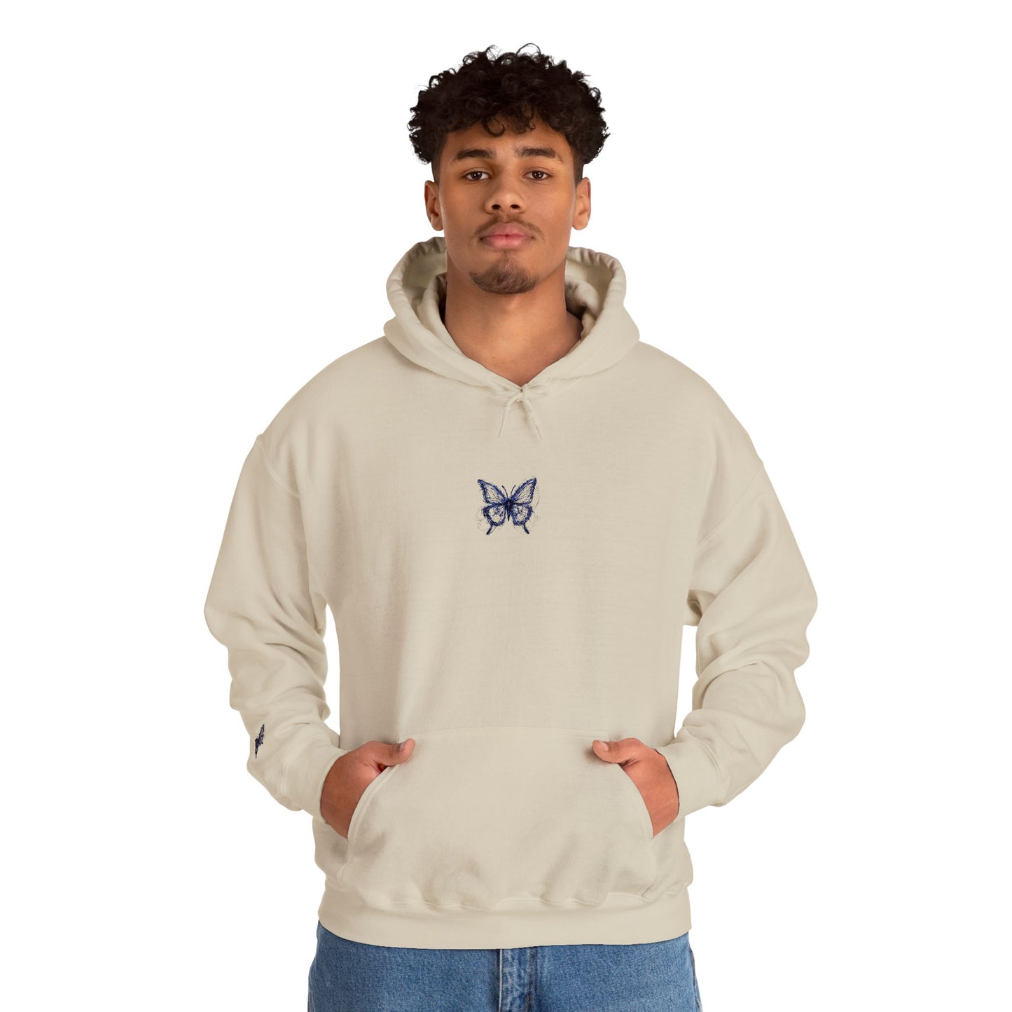 Embroidered Unisex Hoodie - Cozy Sweatshirt - BUTTERFLY LOGO