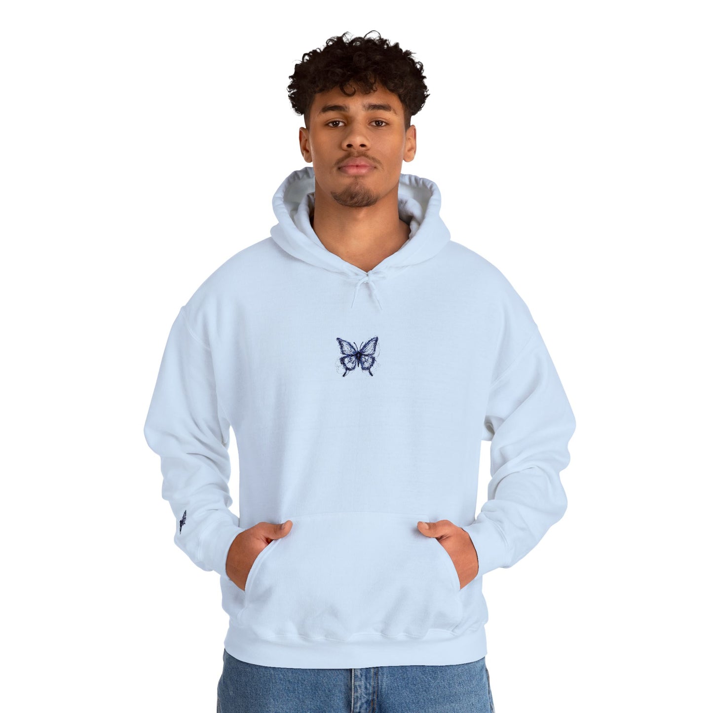 Embroidered Unisex Hoodie - Cozy Sweatshirt - BUTTERFLY LOGO