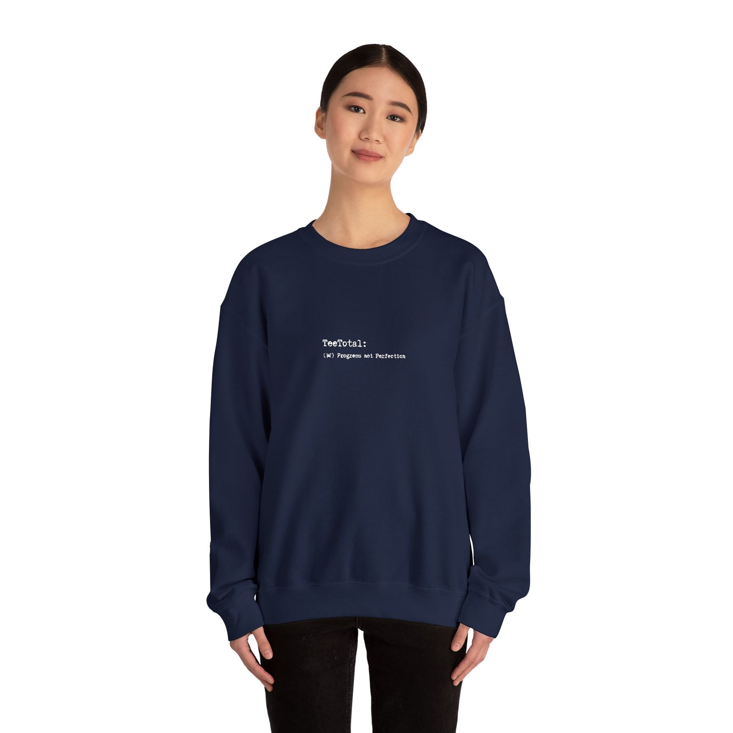 TEE TOTAL LOGO EMBROIDERED Minimalist Quote Sweatshirt, Cozy Crewneck