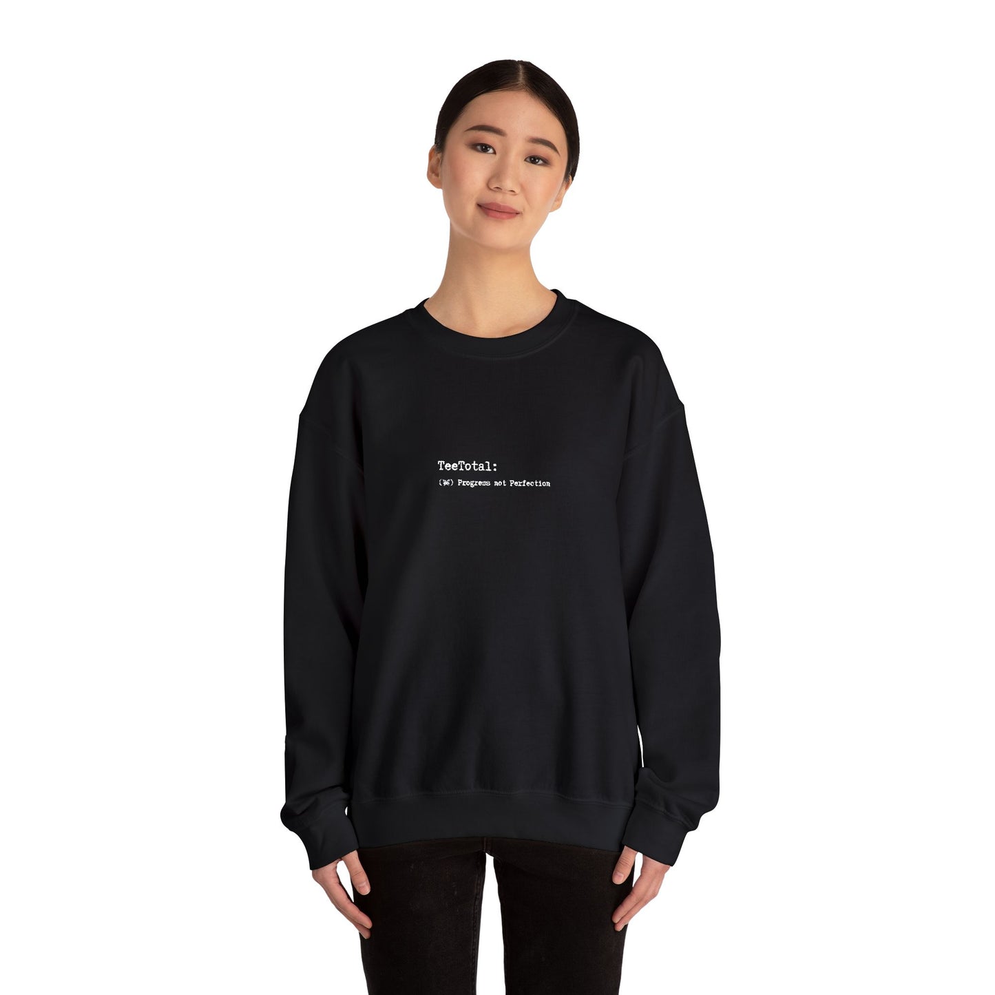 TEE TOTAL LOGO EMBROIDERED Minimalist Quote Sweatshirt, Cozy Crewneck