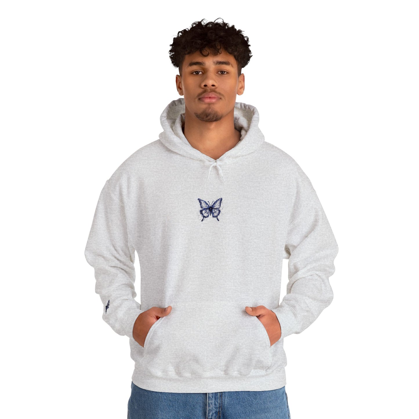 Embroidered Unisex Hoodie - Cozy Sweatshirt - BUTTERFLY LOGO